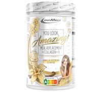 IronMaxx Amazing Food Mahlzeitenersatz + Collagen + X - Vanilla Ice Cream - 550g Dose | High Protein und Glutenfrei | mit hochwertigem Kollagen | In Kooperation mit Mariia Arsentieva