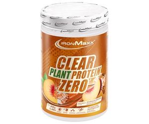IronMaxx Clear Plant Protein Zero - Peach Ice Tea 400 g bote | Polvo proteico vegetal sin azúcar | Proteína vegana soluble en agua | Bebida deportiva refrescante sin soja