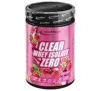 IronMaxx Clear Whey Isolate Zero - Lata de Frambuesa 400 g | Aislado de proteína de suero transparente sin azúcar | Proteína transparente sin lactosa | Limonada proteica con sabor afrutado