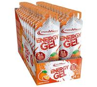 IronMaxx Energy Gel - Orange 24x67 ml | Con 25 g de carbohidratos y 200 mg de sodio por porción | Ideal para esfuerzos físicos intensos | Práctico para llevar a cualquier parte
