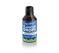 IronMaxx Gotas Sabor Arandano 50 ml - Gotas Saborizantes Sin Calorias ni Azucar - Edulcorante Liquido Vegano para Yogur, Batidos y Postres - Con Cuentagotas