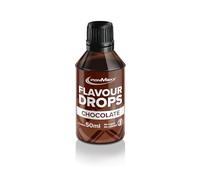 IronMaxx Gotas Sabor Chocolate 50 ml - Gotas Saborizantes Sin Calorias ni Azucar - Edulcorante Liquido Vegano para Cafe, Yogur y Reposteria - Con Cuentagotas