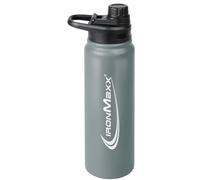 IronMaxx Hot & Cold Bottle - Ash Grey 800 ml | Botella térmica de acero inoxidable para bebidas frías y calientes | Sin BPA, antigoteo y duradera | Ideal para deporte, uso diario y al aire libre