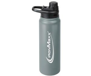 IronMaxx Hot & Cold Bottle - Ash Grey 800 ml | Botella térmica de acero inoxidable para bebidas frías y calientes | Sin BPA, antigoteo y duradera | Ideal para deporte, uso diario y al aire libre