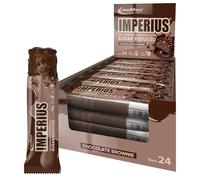 IronMaxx Imperius - Chocolate Brownie 24x45g | Barritas bajas en azúcar con crujientes de soja | Alta en proteínas y reducción de azúcar para un snack crujiente y nutritivo