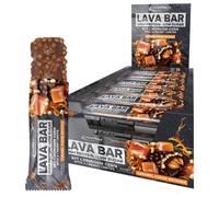 IronMaxx Lava Protein Bar - Caramel Fudge Brownie - 18x40g | Barrita alta en proteínas con núcleo cremoso y cobertura de cacahuete y caramelo | Baja en azúcar y sin aceite de palma