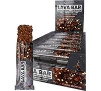IronMaxx Lava Protein Bar - Fudge Brownie - 18x40g | Barrita alta en proteínas con núcleo cremoso y cobertura de cacahuete y caramelo | Baja en azúcar y sin aceite de palma