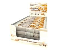 IronMaxx Maxxers Barrita de Proteína - White Choc-Peanut-Caramel 24x49g | Snack alto en proteínas con trozos de cacahuete reales | Sin azúcar añadido | Perfecto para llevar