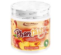 IronMaxx Phantasty - Lata de 250 g de melocotón cremoso | Sabor vegano en polvo con trozos de auténtica fruta o frutos secos | Perfecto sustituto del azúcar