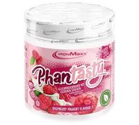IronMaxx Phantasty - Yogur de frambuesa Lata de 250 g | Sabor vegano en polvo con trozos de auténtica fruta o frutos secos | Perfecto sustituto del azúcar