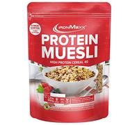 IronMaxx Protein Muesli - Chocolate Blanco Vainilla de 500g | Muesli vegano rico en proteínas sin lactosa | Contenido reducido de azúcar y bajo en carbohidratos