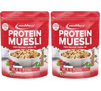 IronMaxx Protein Muesli - Plátano de 500g | Muesli vegano rico en proteínas sin lactosa | Contenido reducido de azúcar y bajo en carbohidratos (Paquete de 2)