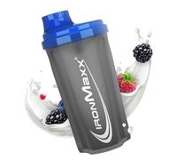 IronMaxx Protein Shaker - 700ml Azul /Gris| Agitador de proteínas | Tapón de rosca, tamiz, escala | Sin BPA/DEHP, hermético, lavable