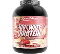 IronMaxx Proteina de Suero 100% Whey en Polvo 2350 g Sabor Fresa con Chocolate Blanco - Batido Proteico Cremoso con BCAA y EAA - Alto en Proteinas, Bajo en Azucar y Carbohidratos