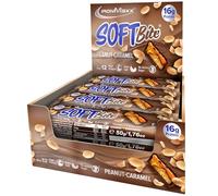 IronMaxx SoftBite Barrita Proteica Peanut Caramel, 12 × 50 g - Textura Extra Suave, Alto Contenido En Proteínas Y Fibra, Sin Azúcares Añadidos, Ideal Para El Consumo Diario