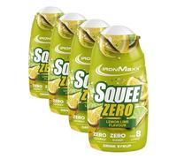 IronMaxx SqueeZero Lemon Lime 65 ml - Concentrated Syrup Without Sugar or Calories | Prepares Up to 8 L of Refreshing Drink | Intense Scent, Ideal for Diets and Healthy Lifestyle (Paquete de 4)