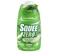 IronMaxx SqueeZero - Sour Apple 65ml Jarabe | Sabor refrescante para 8 litros | Sin azúcar y sin calorías en 100 ml de bebida lista para consumir