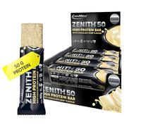 IronMaxx Zenith 50 Barrita proteica - Chocolate Blanco crisp 12 x 100g | barrita proteica con 50% de proteínas | bajo en carbohidratos, bajo en azúcar con aminoácidos importantes