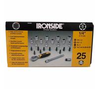 Ironside Juego De Vasos Y Puntas 1/4" 25 Piezas 6,35mm Llave De Dados
