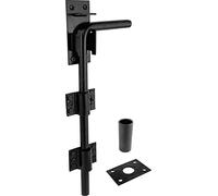 IRONTITE® Perno de caída de puerta negro, resistente para puertas de madera, perno de puerta montado en la superficie, ideal para puertas de garaje y puertas, 300 mm (12")