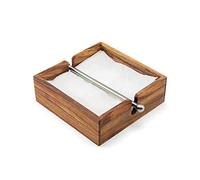 Ironwood Gourmet 28982 - Servilletero de madera de acacia con barra central de acero inoxidable con peso, color marrón