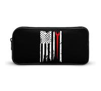 Ironworker Profesión Bandera de EE. UU. Estuche para lápices Estuche para bolígrafos Portátil de gran capacidad Estuche para bolígrafos Organizador de papelería Bolsa de maquillaje con cremallera