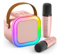 IROO de 2 micrófonos para niños - Mini máquina de karaoke Bluetooth con efectos de cambio de voz - Regalos de cumpleaños para niñas - Compatible con Smartphone/iPad/Tarjeta TF - Ideal para niños a