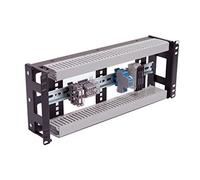 IRP1043D - Panel de riel DIN de perfil bajo 4U para montaje en rack de 3.8 pulgadas de profundidad para gabinete industrial estándar de 19 pulgadas, 2 postes o 4 postes.