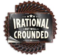 Irrational But Well Rounded. Bumper Tall - Calcomanía autoadhesiva divertida para decoración de cueva de hombres (12 x 18 cm)