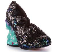 IRREGULAR CHOICE Dragones Lair Brillos Mujer Tacón Zapato Negro Multi EU 36-42
