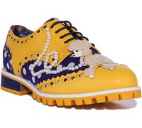 IRREGULAR CHOICE Encanto Zapato Oxford Mujer Planos en Azul Amarillo Ru 4-8