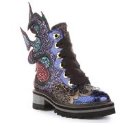 Irregular Choice Fyre Bug Brillo Encaje Tacón Zapato Multicolor Mujeres UK 3 - 8