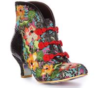 Irregular Choice Loto Feroz Flora Botines Negros Para Mujeres UK 3 - 8