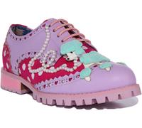 IRREGULAR CHOICE Sockhop Encanto Mujer Zapatos Oxford Negro Rojo Talla GB 4-8