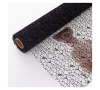 Irregular Hole Flower Wrapping Mesh | Breathable Floral Bouquet Net Wrap Papper, Fresh Flower Packaging Sheets for Florist & DIY Arrangements(04-black)