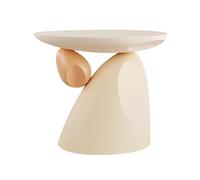 Irregular Modern End Table,Stone Shaped Resin Small Sofa Side Table, Compact Coffee Table for Living Room, Bedroom or Balcony(White)