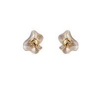 Irregular Petal Earring For Women Alloy Unique Golden and White Flower Dangle Earrings Trendy Jewelry Gift