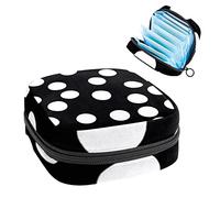 Irregularity Big White Dot Period Pouch portátil, bolsa de almacenamiento de tampones para servilletas sanitarias, Varios colores, 4.7x6.6x6.6 in/12x17x17 cm