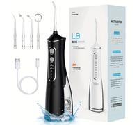 Irrigador bucal con hilo dental, irrigador bucal portátil, hilo dental recargable potente, cuidado de equipo protector, de dientes de limpieza con agua, polvo de cuarzo