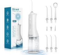 Irrigador Bucal Portatil, Glracd Irrigador Dental Inalámbrico Profesional 6 Boquillas 3 Modos, IPX7 Impermeable 300ML Water Flosser, USB-C Recargable Para Limpieza Dientes, Para el Hogar y los Viajes