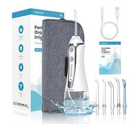 Irrigador Bucal Portatil, Irrigador Dental USB Recargable 300ml con 5 Boquillas 5 Modos Irrigadores bucales Portátil de Viaje by Femometer