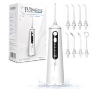 Irrigador Bucal Portátil, ULTRA CARE Irrigador Dental Inalámbrico Profesional - 8 Boquillas - 4 Modos, IPX7 - Remueve la placa, Ideal para brackets y un aliento fresco.