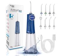 Irrigador Bucal Portátil Water Flosser | Aquapik® UltraCare Plus - 5 Modos Limpieza, Elimina Placa y Cuida Encías - 8 Boquillas, Depósito 300 ml, IPX7, USB-C