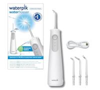 Irrigador dental Waterpik Cordless Pearl, irrigador bucal portátil y recargable, limpia entre dientes, elimina placa, resistente al agua, ideal para viajes y baños pequeños, blanco