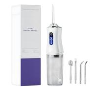 Irrigador Oral Eléctrico, Hilo Dental Portátil Inalámbrico con Sumidero de 220 Ml y Boquilla Rotativa de 360 °, 3 Modos Ipx7 Impermeable para la Limpieza de Dientes y el Blanqueamiento