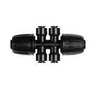 Irrigation Adapter - 3.86 Inch Splitter Drip Connector | PE Leakproof Garden Fitting - Efficient 6-way water distribution tool, ideal for lawn and greenhouse farm maintenance