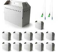 IRSTBL - Transportador de cartón para mascotas, paquete de 12 cajas de viaje desechables resistentes con ventilación para gatos, perros, conejos, aves de corral, solución segura para mudanza o caja