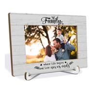 IRTAGANNY Marco de fotos de 4 x 6 pulgadas, Family Is Where Life Begins and Love Never Ends, regalos de agradecimiento para hombre, mujer, abuelos, padres, marcos de fotos para decoración de mesa de