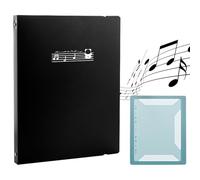 Irtyif Carpeta para Partituras,Carpeta de Música,Tamaño A4 Documento de Nota Musical, 30 Fundas,Plástico,Doble Cara,Carpeta de Archivos de MúSica para Guardar Partituras Musicales,Archivos(Negro)