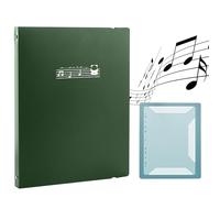 Irtyif Carpeta para Partituras,Carpeta de Música,Tamaño A4 Documento de Nota Musical, 30 Fundas,Plástico,Doble Cara,Carpeta de Archivos de MúSica para Guardar Partituras Musicales,Archivos(Verde)